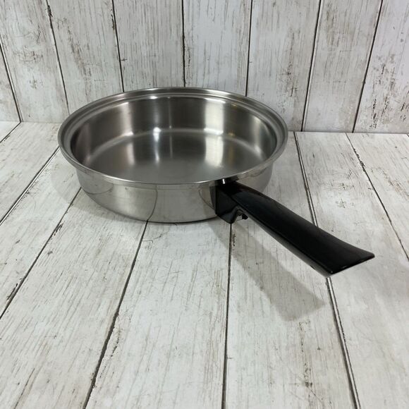 Vintage Duncan Hines 3-Ply 18-8 Stainless Steel 10.5" Skillet Fry Pan w/ Lid - Picture 6 of 12